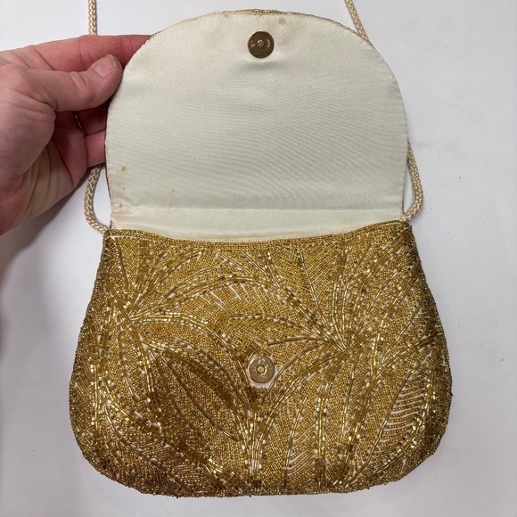 VINTAGE GOLD BEADED 1920S STYLE CLUTCH - Picture 7 of 7